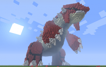 Giant 3D Pixel art Groudon