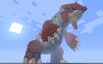 Giant 3D Pixel art Groudon