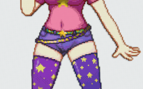 Pink girl with stockings PixelArt