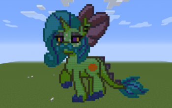 Orange Dragon Pony Pixel Art