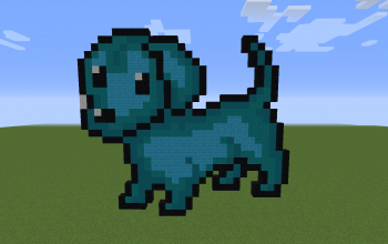 Blue Dog Pixel Art