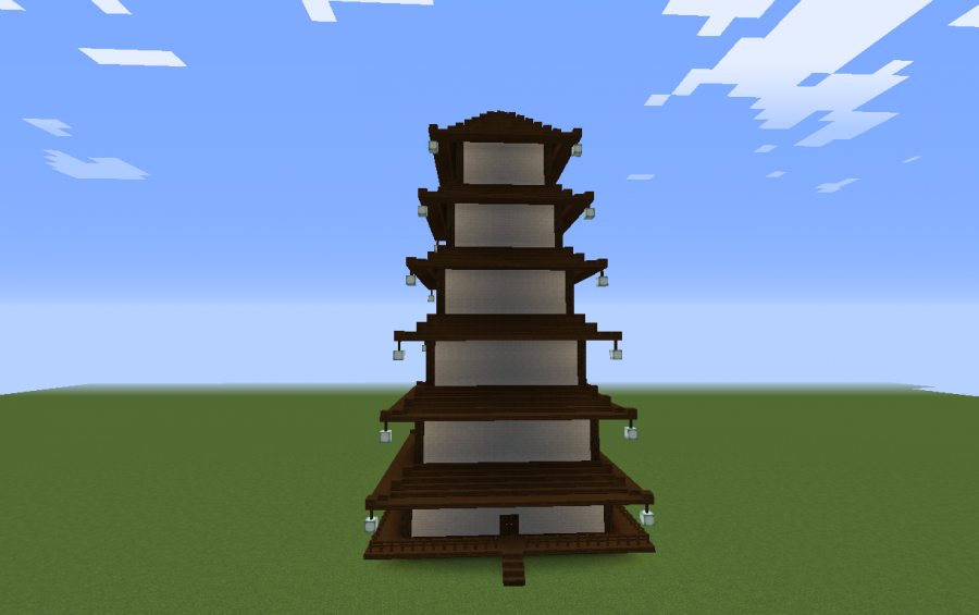 Asian Stone Pagoda 6 - Blueprints for MineCraft Houses, Castles, Towers,  and more