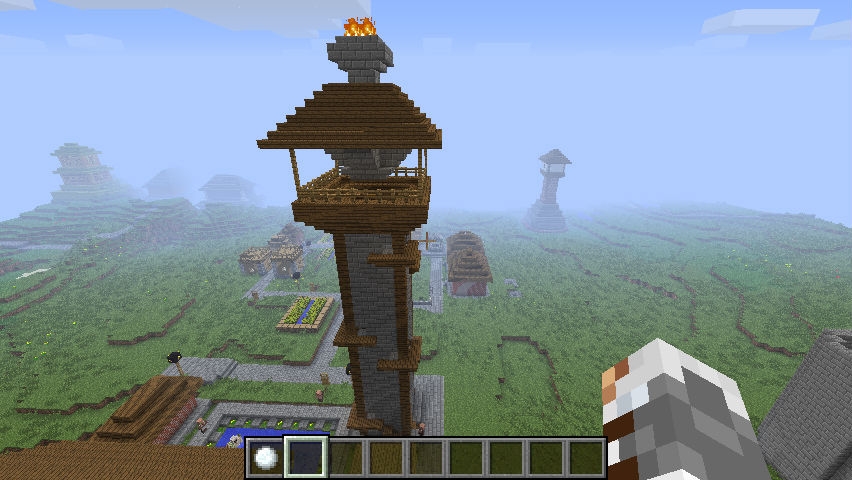 Wood and Stone Watchtower, creation #1088 roof schematics 