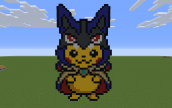 Pikachu w/ Lucario Hoodie Pixel Art