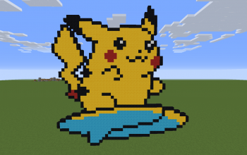 Surfing Pikachu Pixel Art