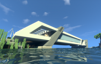 Modern house on the water