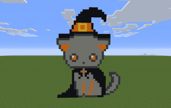 Witch Cat Pixel Art