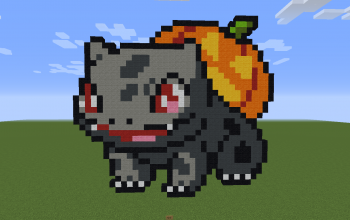Halloween Bulbasaur Pixel Art