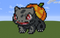 Halloween Bulbasaur Pixel Art