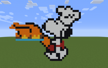 Snoopy with Turkey Pixel Art