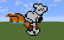 Snoopy with Turkey Pixel Art