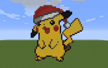 Santa Pikachu Pixel Art