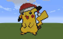 Santa Pikachu Pixel Art