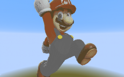 pixel art minecraft mario