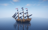 The pirate ship (sails raised)