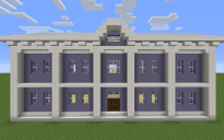 Light blue-white classical house