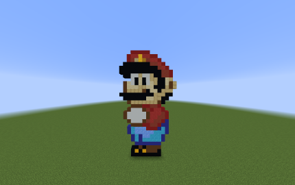 pixel art minecraft mario