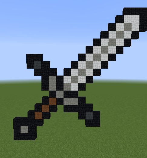 Pixilart - Minecraft Iron sword by AlphaxE