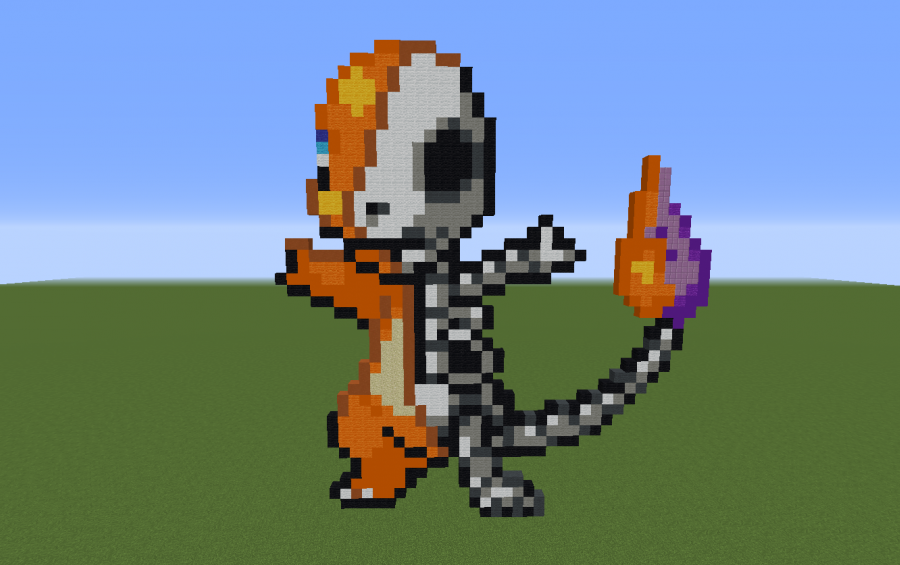 Skeleton Charmander Pixel Art Creation 15396