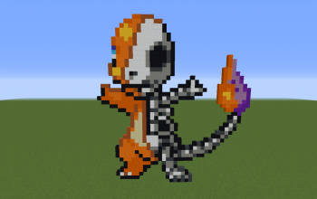 Skeleton Charmander Pixel Art