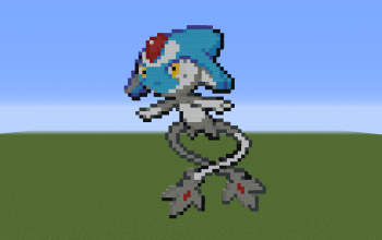 Shiny Lucario Pixel Art Minecraft Map