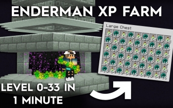 Minecraft Enderman 1 Hit Farm - Super Fast XP