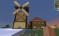 Windmill with house