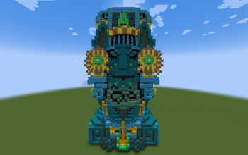 Blue Aztec Statue