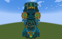 Blue Aztec Statue