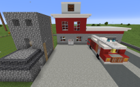 Building the Best Minecraft Fire Station and Football Pitch Complete with Flashing lights!