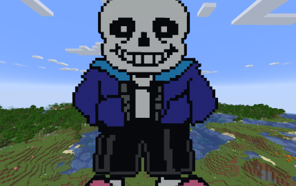 How to make Sans pixel art in Minecraft 