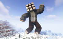 Minecraft Cubic Head Skin Statue Free 120 H