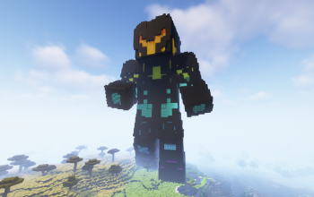 Minecraft RGB Knight Skin Statue Free 120 H