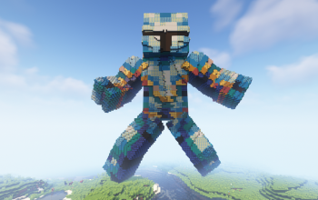 Minecraft Knight Skin Statue Free 120 H