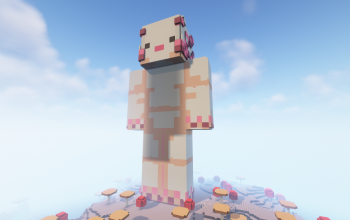 Minecraft Axolotl Skin Statue Free 120 H