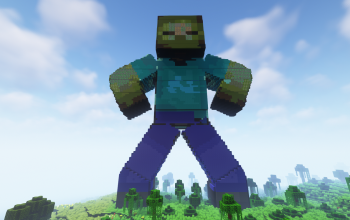 Minecraft Zombie Skin Statue Free 120 H