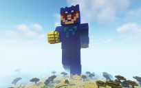 Minecraft Blue Skin Statue