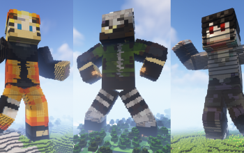 Minecraft Naruto, Sasuke, Kakashi Skin Statue