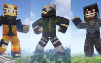 Minecraft Naruto, Sasuke, Kakashi Skin Statue