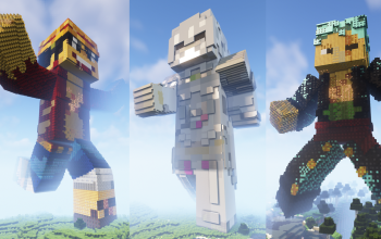 Minecraft Zoro, Luffy, Emilia Skin Statue