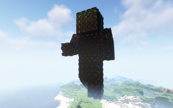 Minecraft Black Rainbow Skin Statue