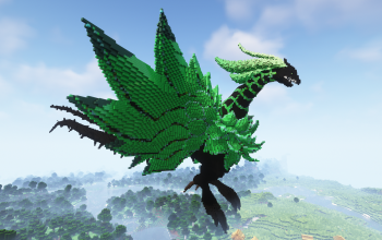 Minecraft Emerald Dragon Statue