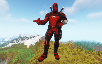 Minecraft Deadpool Statue