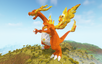 Minecraft Gigantamax Charizard (Pokemon) Statue