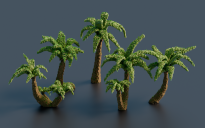 Bundle Palms Trees Realistic