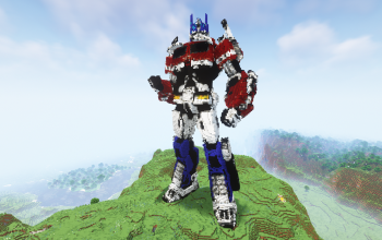 Minecraft Optimus Prime Statue
