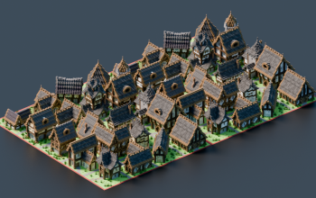 40 Medieval Houses with interior - Kingdom collection