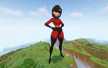 Minecraft Elastigirl (Mrs Incredible) Statue