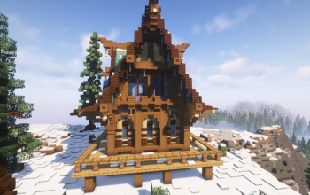 Medieval Snowy Fantasy House 4