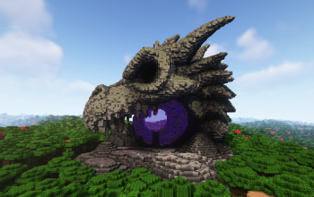 Minecraft Dragon Head Nether Portal Statue